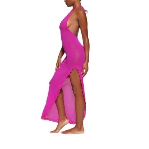 SKIMS SUMMER MESH LACE PLUNGE LONG DRESS - Picture 4 of 9